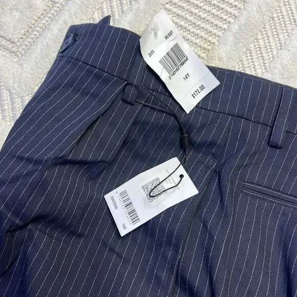BOSS - Pinstripe Dress Pants - Navy